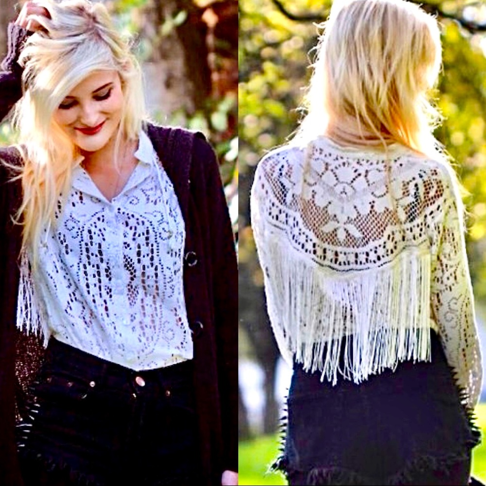 🌺🎉HP🎉🌺 NWT Spell & The Gypsy White Dove Fleetwood Lace Blouse - Picture 6 of 16